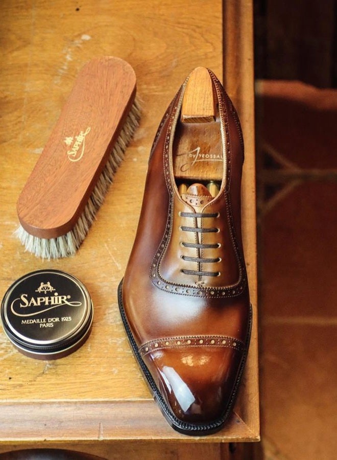 SAPHIR Medaille d'Or Pate De Luxe - Natural Wax Shoe Polish for Leather Shining - 50ml - Neutral - Image 4